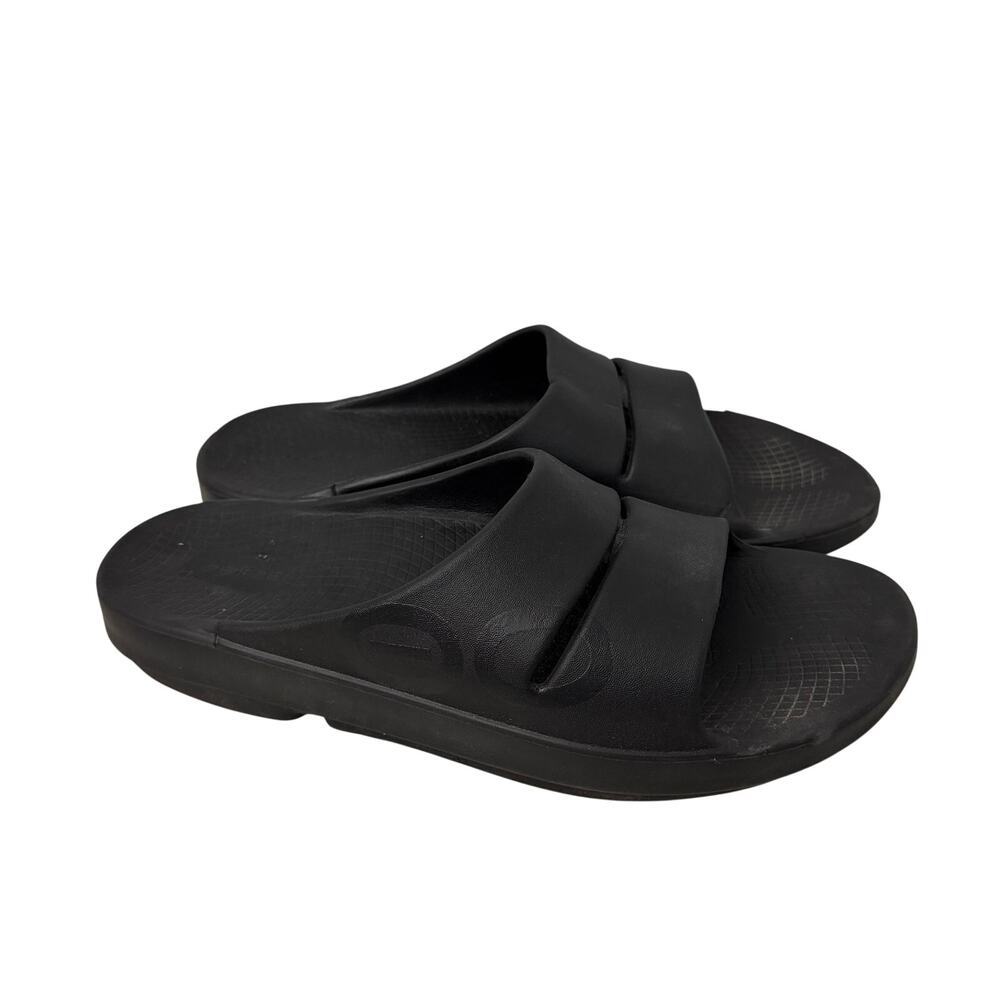 Oofos OOahh Slide Mens Size 14 Black Recovery Sandals